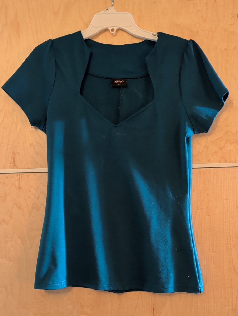 Teal Short-Sleeve V-Neck Tee by Cheryl's
